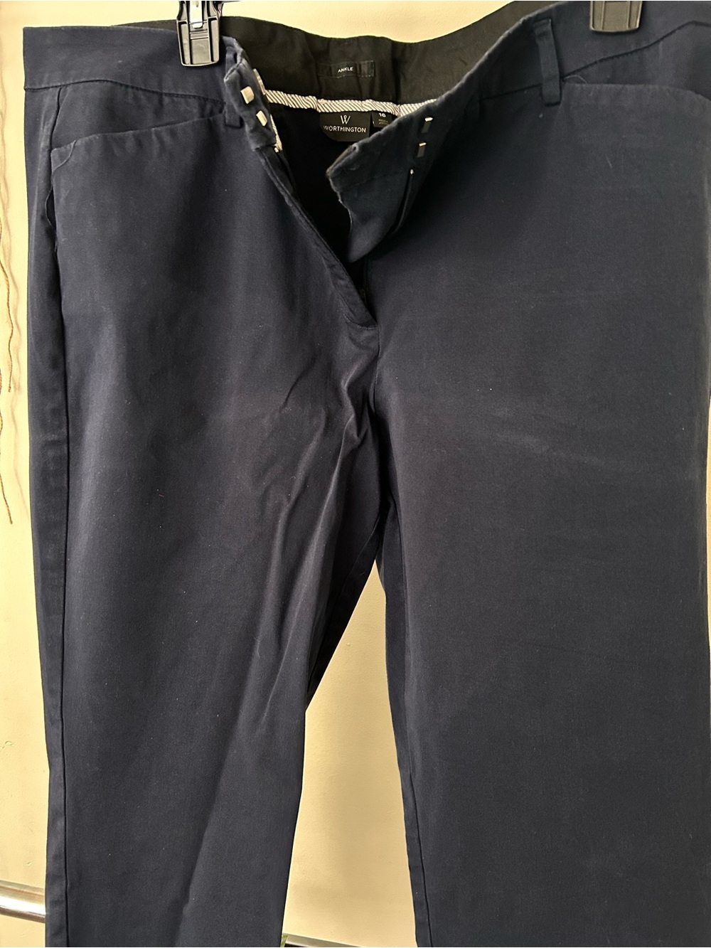 Worthington Dark Navy Ankle-Length Straight Pants - Picture 5 of 9